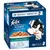 Purina Felix So Gut wie es aussieht, 24 sachets. Fish selection in jelly: salmon, plaice, cod, tuna. Text in German and French. Cartoon cat on blue box.