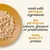 Shredded food on a plate with text: made with natural ingredients, no artificial colours, flavours or preservatives, high quality protein.