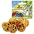 JR Farm Fruchtauslese-Cookies Vollkorn, frisch von unserem Hof. Verpackung mit Erdbeeren und Blaubeeren sowie Bild eines Hasen. Sichtbare Cookies mit Früchten und Körnern.
