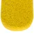 Yellow porous sponge, rectangular with rounded corners, suitable for cleaning or care.