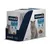 Опаковка Advance Sterilized Adult 1–10 years с треска, 12×85 г паучове за котки. Видими икони: контрол на теглото, поддържане на мускулна маса. Снимка на сива котка и храна.