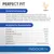 Tableau nutritionnel Perfect Fit Huhn : protéines 37 %, matières grasses 12 %, cendres 8,2 %, fibres brutes 3,7 %, calcium 1,5 %, phosphore 1,1 %, 372 kcal/100 g. Texte en allemand.