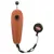 Trixie clicker with brown handle, black button and extendable antenna, including removable holder with Trixie logo.