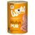 Boîte de nourriture humide pour chien WOW Huhn PUR, Poulet-Chicken-Pollo, Single-Protein, texte en allemand et anglais, image de morceaux de poulet, mention Made in Austria.