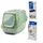 Komplettset: Toilette marmor - amazonasgrün / botanisches Grün + 2 extra Filter + 12 Bag it Up