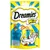 Dreamies Mix, 60 g. Text: Mit schmackhaftem Lachs Geschmack & köstlichem Käse. Vitamine & Mineralstoffe, nur 2 kcal pro Stück. Obrázek kočky a pamlsků s krémovou náplní.