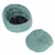 Rond, gevoerd huisdierenbed in turquoise met uitneembaar kussen. Binnenmateriaal zwart, ademend.
