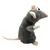Jouet en forme de souris grise en peluche avec queue, oreilles et pattes roses, museau beige et yeux noirs visibles.