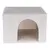 White, square cave made of soft fabric with an open entrance at the front. Interior visible.