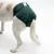 Cane indossa pannolino verde lavabile per cani con chiusura in velcro, adatto per incontinenza o calore.