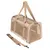 Sac de transport beige en tissu avec panneaux en maille, deux anses longues et une bandoulière amovible posée à côté, fermeture éclair visible sur le dessus et l’avant.