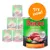 Rocco Menu canned dog food, visible text: Beef, poultry, vegetables & rice, enriched with carbohydrates, 800g. Orange badge reads Try now! Multiple cans shown.