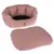 Tiaki Haustierbett in Rosa mit herausnehmbarem Kissen, ovales Design.