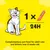 Feeding guide showing 1 stick per 24 hours. Complementary pet food for adult cats and kittens over 8 weeks old.
