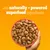 Bowl of kibble with text stating: with naturally-powered superfood ingredients.