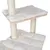 Cat tree with two levels made of wood, padded with white plush and columns wrapped in sisal.