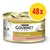 Purina Gourmet Gold Soufflé eiersoufflé mit lachs, afbeelding van een witte kat en soufflé op bord, voordeelverpakking 48x Purina Gourmet Gold Soufflé eiersoufflé mit lachs, afbeelding van een witte kat en soufflé op bord, voordeelverpakking 48x