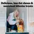 Text reads: Delicious, low-fat chews and succulent bitesize treats. Person offering treat to a dog beside two boxes of Pedigree Tasty Minis and Jumbone Mega Box.