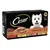 Cesar classic terrine selection, 4 x 150g trays. Includes beef and liver, chicken and turkey, poultry, and chicken with beef varieties. Made with natural ingredients. Recyclable packaging.