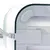 Close-up of a white plastic housing with cable connection and rounded edges. Detailed view of design and material finish.