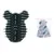 Black bear-shaped brush with nubs, includes 3M adhesive pads in a pouch for attachment.