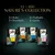 Sheba Nature’s Collection 12 x 85 g : 3 x Huhn, 3 x Thunfisch, 3 x Truthahn, 3 x Lachs. Quatre sachets visibles avec chat et bols de nourriture. Texte en allemand.