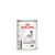 Royal Canin Veterinary Hepatic wet food for dogs, can with image of a dog and pieces of food. Product name and brand visible.