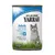 Yarrah 100% Bio Organic Adult Cat food, paté med fisk, spirulina og tang, dåse 400 g. Tekst: Complete & nutritionally balanced pet food with Fish. Billede af kat på forsiden.