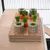 Jeu d’enrichissement pour rongeurs en carton et plastique, plateau avec 3 carottes orange à feuilles vertes et 3 cylindres creux disposés en alternance.