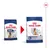 Стара и нова опаковка на Royal Canin Maxi Adult 5+ за големи кучета, с изображение на немска овчарка и текст: maxi adult 5+, size L, digestive health. Стара и нова опаковка на Royal Canin Maxi Adult 5+ за големи кучета, с изображение на немска овчарка и текст: maxi adult 5+, size L, digestive health.