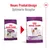 Changement de design pour Royal Canin Giant Adult, nouveau sac avec mention Size XL giant adult. Texte en haut : Neues Produktdesign, Optimierte Rezeptur (allemand).