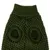 Pull vert foncé en maille pour animal, deux ouvertures circulaires visibles pour les pattes avant, col montant côtelé. Matière : tricot.