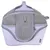 Sac de transport pour animaux en tissu gris et violet, avec poignées, poches zippées et parties en maille respirante. Marque TIAKI visible sur le devant.