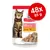 Hill's Science Plan Light Adult 1-6 with Chicken, Chunks & Gravy. Pakke med 48 x 85 g. Billede af kat og foderstykker i sovs på emballagen.