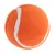 Orange tennisbold med hvid stribe, egnet til leg og træning.