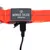 Nomad Tales München Hundehalsband in Orange mit USB-Ladeanschluss sichtbar.