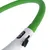 Groene LED-halsband met USB-aansluiting en Tiaki-logo op witte sluiting.