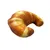 Jouet pour animal en forme de croissant, aspect moelleux, matière textile visible, sans marque apparente ni texte.