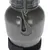 Graue Trinkflasche mit Haken und Klettverschluss zur Befestigung, geeignet für unterwegs.