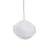 Jouet suspendu en tissu blanc de forme hexagonale, attaché à une corde fine. Aucun texte ou marque visible.