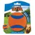 Chuckit! Ultra Ball, extra large, oranje met blauwe strepen. Verpakking toont merknaam en tekst: 'Surpasser l'ordinaire Outplay the ordinary'.