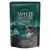 Sachet Wild Freedom Triple Taste Asian Lakesides, 85 g, recette sans céréales au poulet, canard et hareng. Texte en anglais : 100% grain-free recipe chicken with duck and herring.