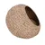 Niche ronde en corde tressée avec ouverture sur le devant et coussin intérieur visible, matériau aspect naturel.