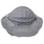 Grey pet bed with removable roof, soft padding and round shape.