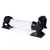 Porte-rouleau en forme de lion noir, supportant un rouleau de papier essuie-tout. Matériau visible : plastique ou résine noire brillante.