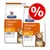 Hill's Prescription Diet Urinary Care c/d Multicare cat food, two bags with orange and white packaging, visible cat image, large percentage discount symbol in red circle Hill's Prescription Diet Urinary Care c/d Multicare cat food, two bags with orange and white packaging, visible cat image, large percentage discount symbol in red circle