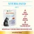 Sterilised Atlantic tuna food, 100% natural, mono protein, reduced calorie intake, specifically for neutered and spayed cats. Adult and mature cat product shown.