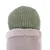 Jouet pour animal en tissu côtelé vert et peluche beige, forme cylindrique avec extrémité arrondie. Aucune marque ou texte visible.