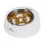 Gamelle blanche EYENIMAL avec insert en inox et obstacles intégrés, remplie de croquettes pour animaux. Marque EYENIMAL visible sur le devant du bol.