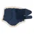 Protection pour animal en tissu bleu avec doublure imitation fourrure beige et deux larges bandes auto-agrippantes visibles pour la fermeture.